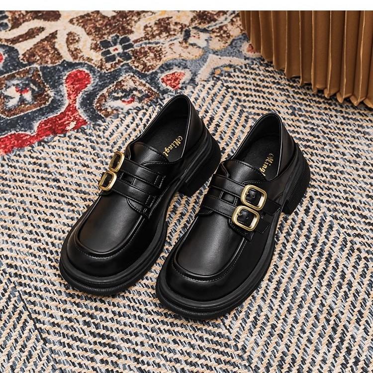 American Retro Small Leather Shoes Women's Autumn 2025 Versatile and Lightweight Japanese Jk Single Shoes Muffin Bottom Platform Loafers