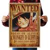 One Piece Affisch med Efterlyst-motiv Vintage Kraftpapper Tapet Dekorativ Målning Gåva