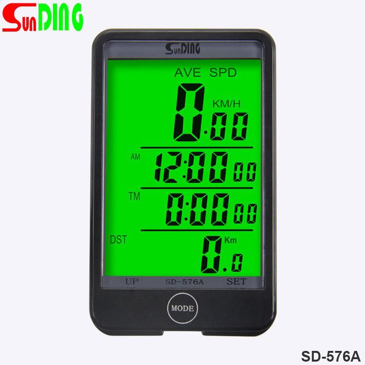 Shundong SD576C Waterproof Wireless Bicycle Speedometer/Odometer with Large Screen and Multilingual Display