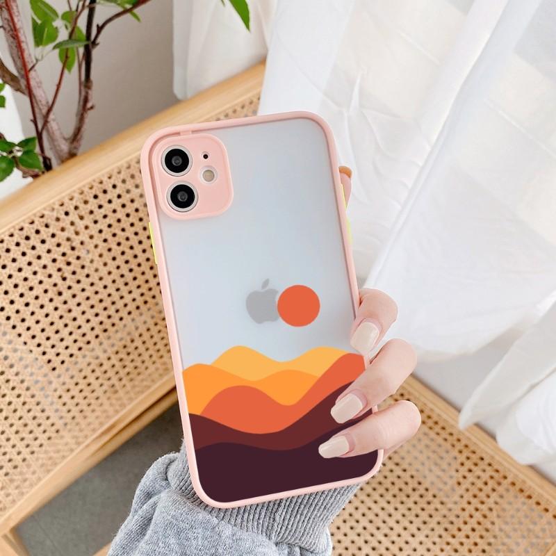 Geometric Minimalist Phone Case For IPhone 14 13 12 11 Mini Pro Max XS X Max XR 8 7 Plus SE 2022 Skin Color Phone Cover