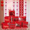Wedding Double Happiness Decoration Set: Complete House & Hotel Room Decor with Garland for Bride