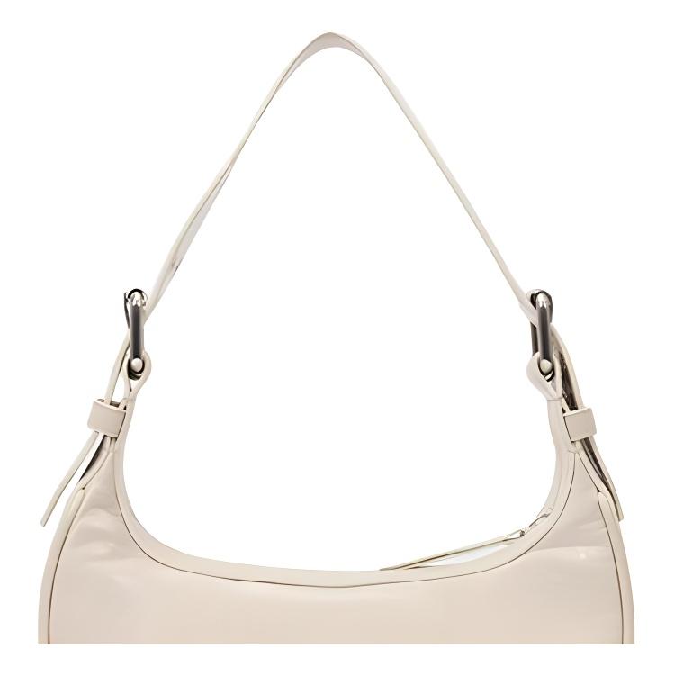 By Far Bulgarian Niche Designer Wide Strap Silver Buckle Leather Handheld Crossbody Shoulder Bag Women Bags Beige 21PFSOHSIVRGLSMED