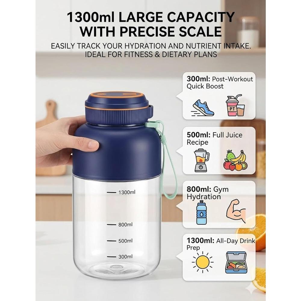 Taza Extractor de Jugo Inalámbrica 180W, Taza Extractor de Jugo Inalámbrica Portátil con Líneas de Medición Precisas, Batidora Personal Recargable para Viajes, Oficina, Gimnasio