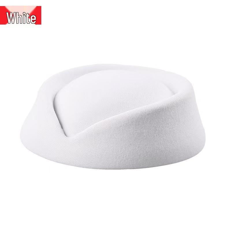 

Women s Flight Attendant Hat: British Style Aviation and Stage Performance Uniform One Size белый