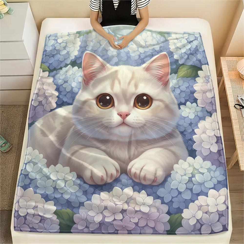 1 Stück Flanelldecke mit Cartoon-Druck, Hohe Qualität, Bequem für alle Jahreszeiten, Heimdekoration, Wärme und Komfort, Perfekt als Weihnachts- oder Geburtstagsgeschenk