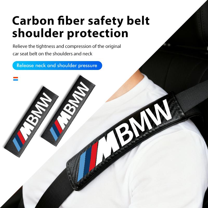 Car Seat Belt Shoulder Carbon Fibre Protection Pad Accessories For BMW M Performance Alpina M3 M5 M6 X1 X3 X4 X5 G20 Q11