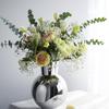 Ceramic Vase Mirrored with Narrow Neck Lustrous Flower Holder for Living Room, Entryway