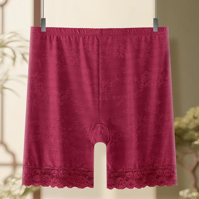 Plus Size Female Summer Lace Flower Border Guard Goes Without Trace High Waist Safety Leggings