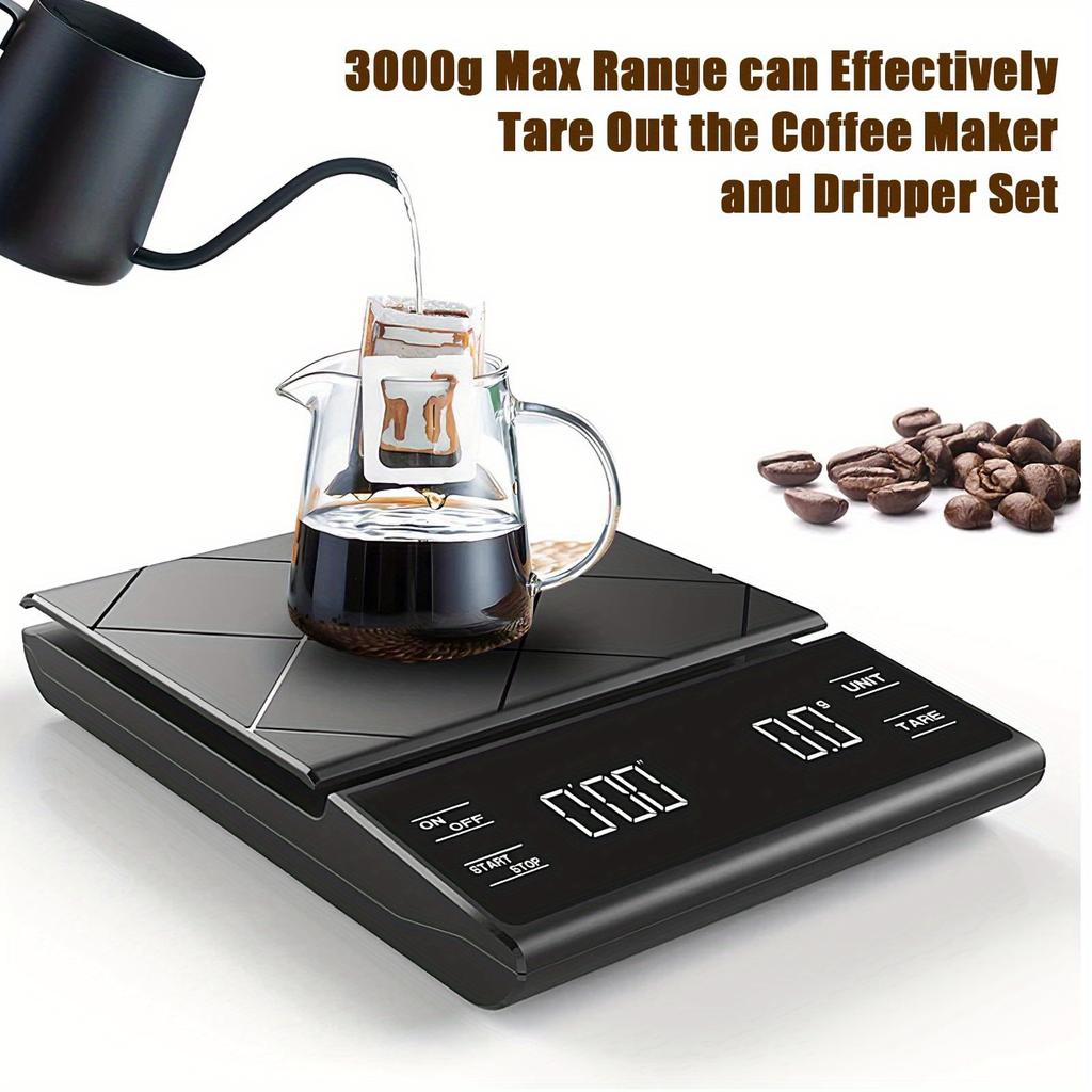 Smart Functionality 1pc Coffee Scale Espresso Scale Kitchen Scale With Timer 6.61LB/0.1g Digital Coffee Scale Over Drip Espresso Scale