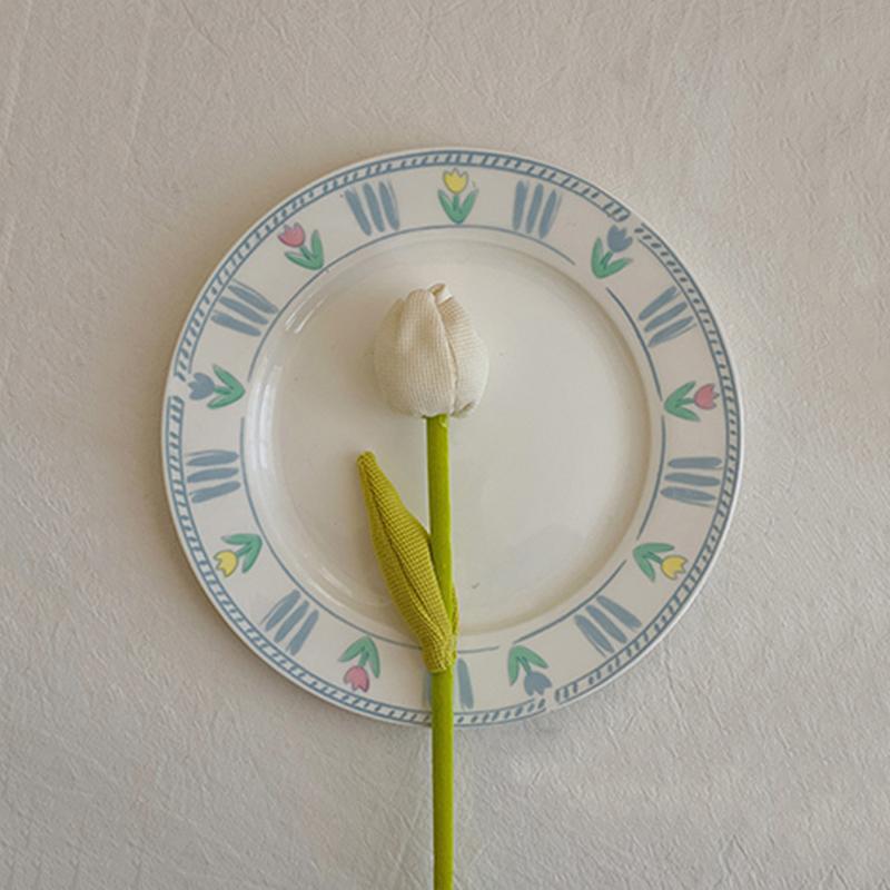 

1/4 шт. Тканевый цветок Домашний декор Декоративный цветок Настольное украшение Искусственные цветы Креативный Одиночный лист Тюльпан Подарок Букеты 23 см 1pcs