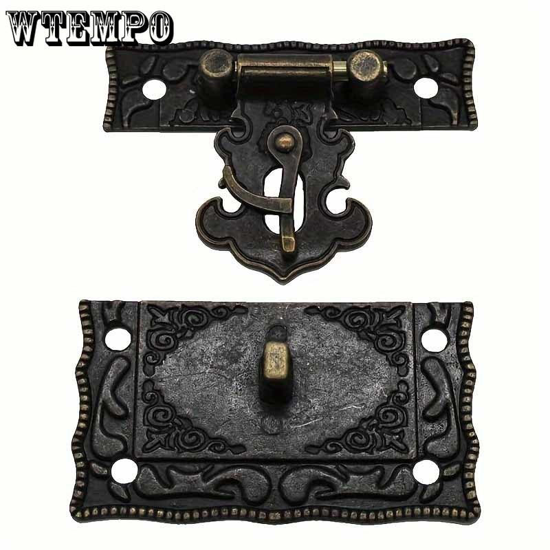 1set Jewelry Box Antique Lock Latch Hinge Handle Box Corner Guard Set for DIY Jewelry Boxes Antique Brass Excludes Jewelry Boxes