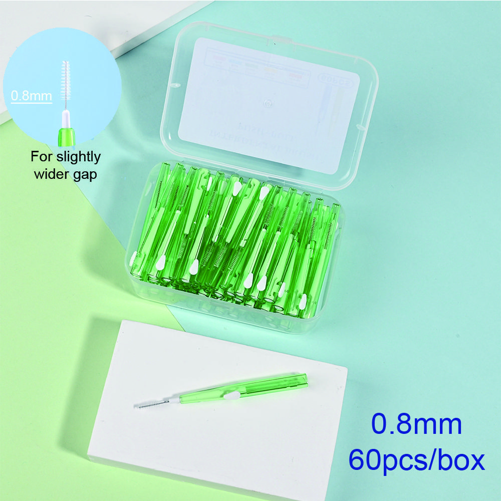 60pcs/box Interdental Brushes Dental Teeth Cleaning Orthodontics Oral Care Toothpick Dental Tool Floss Orthodontic Tooth Brush