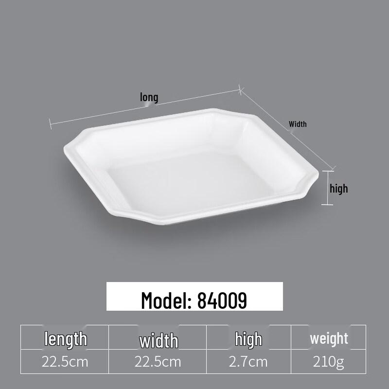 Melamine Square Restaurant Plates (10-Pack)