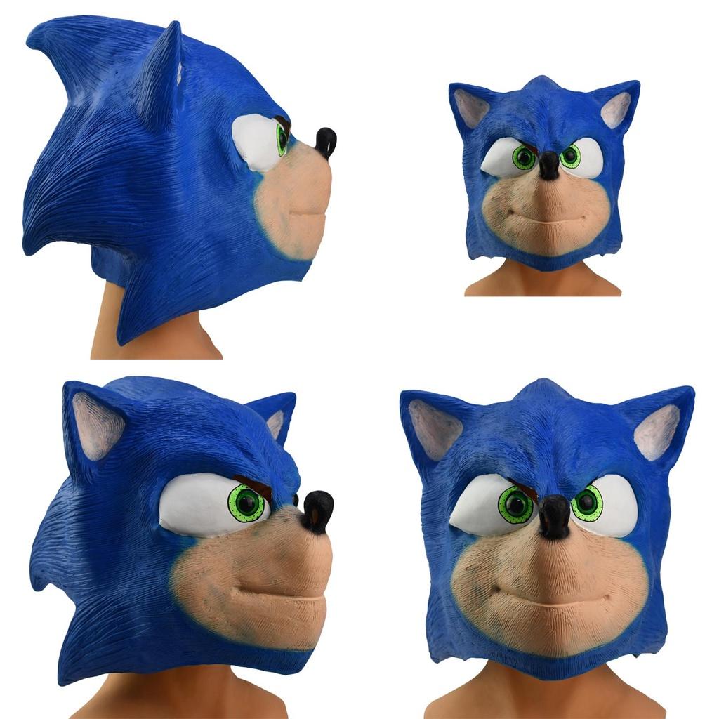 Sonic the Hedgehog Maske Realistisch und Atmungsaktiv Halloween Party Requisite