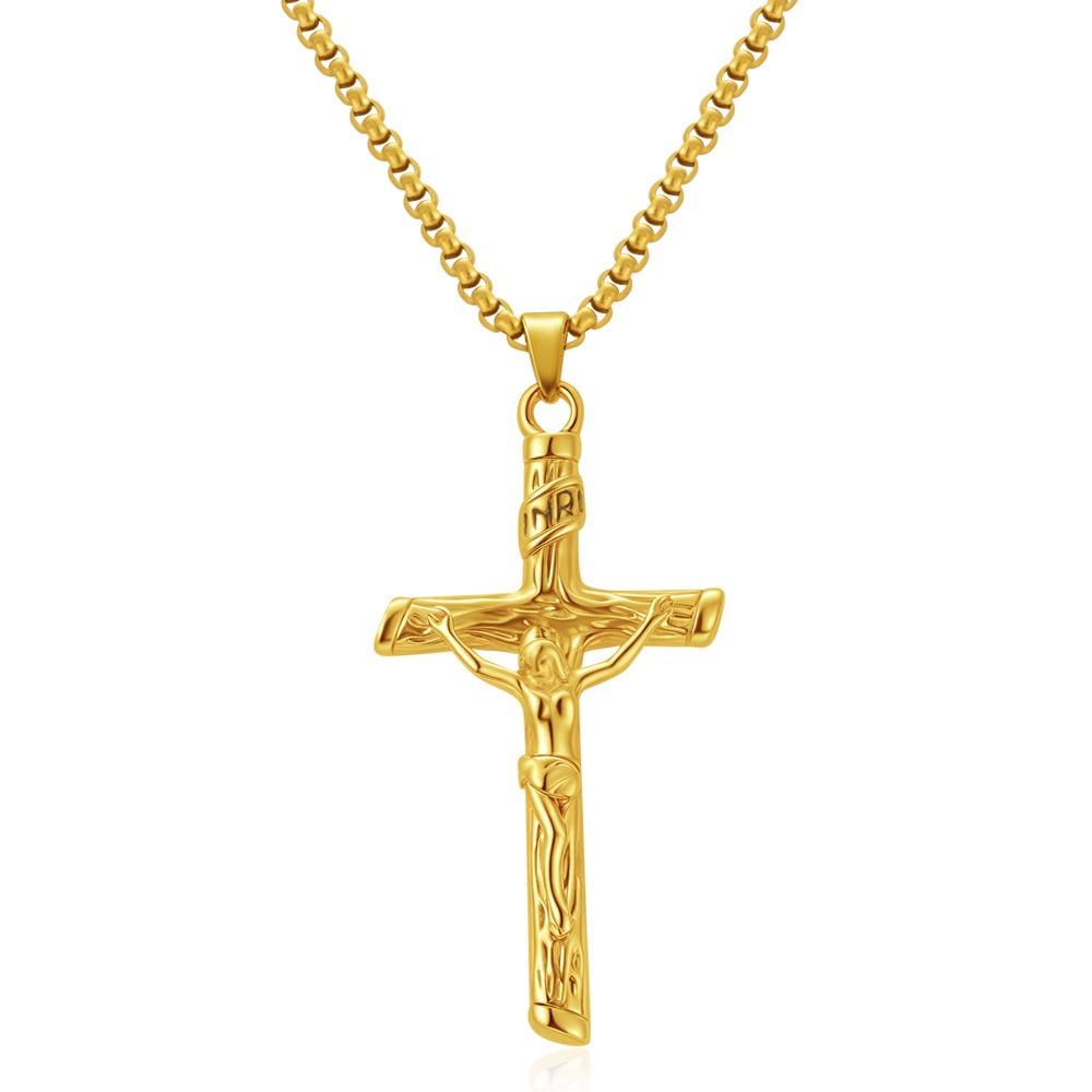 

Angel Wing Pendant Necklace Titanium Steel Gothic Cross Jewelry Trendy Gift for Women Fashion Necklace