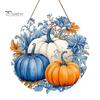 Harvest Festival Party Supplies Welcome Sign for Front Door, Rustic Wooden Hanging Weather Resistant Entryway with Hemp Rope, Autumn Pumpkin