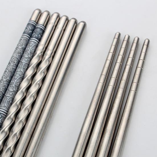 3 Paar nützliche Essstäbchen aus Edelstahl, einfach zu verwenden, rutschfeste silberne Essstäbchen für Bankett, Restaurant, Küche