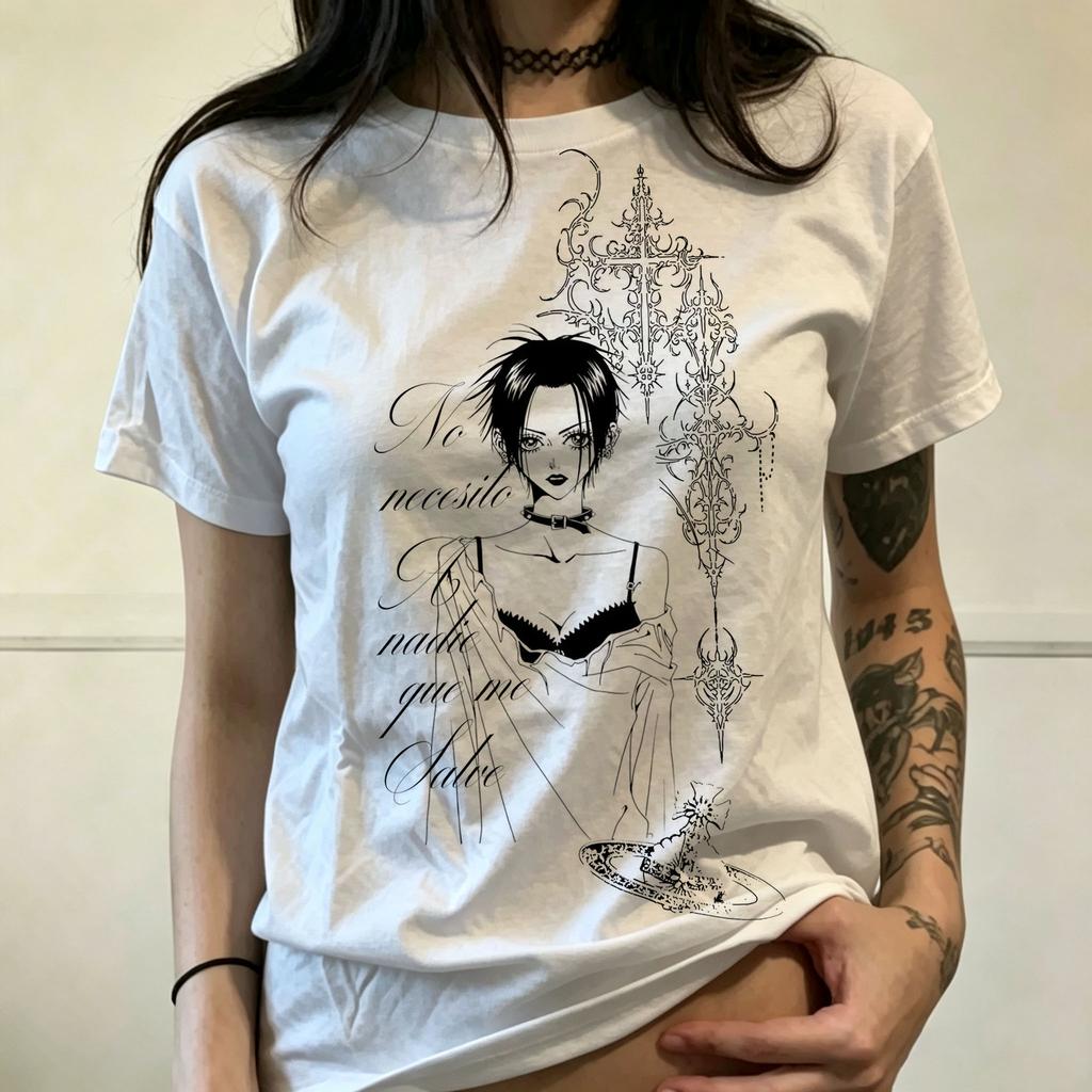 Vintage Nana Osaki Anime Tshirt For Unisex Unisex Death Metal Theme Design Harajuku Y2k Trendy Vintage Casual Streetwear Tee Tops