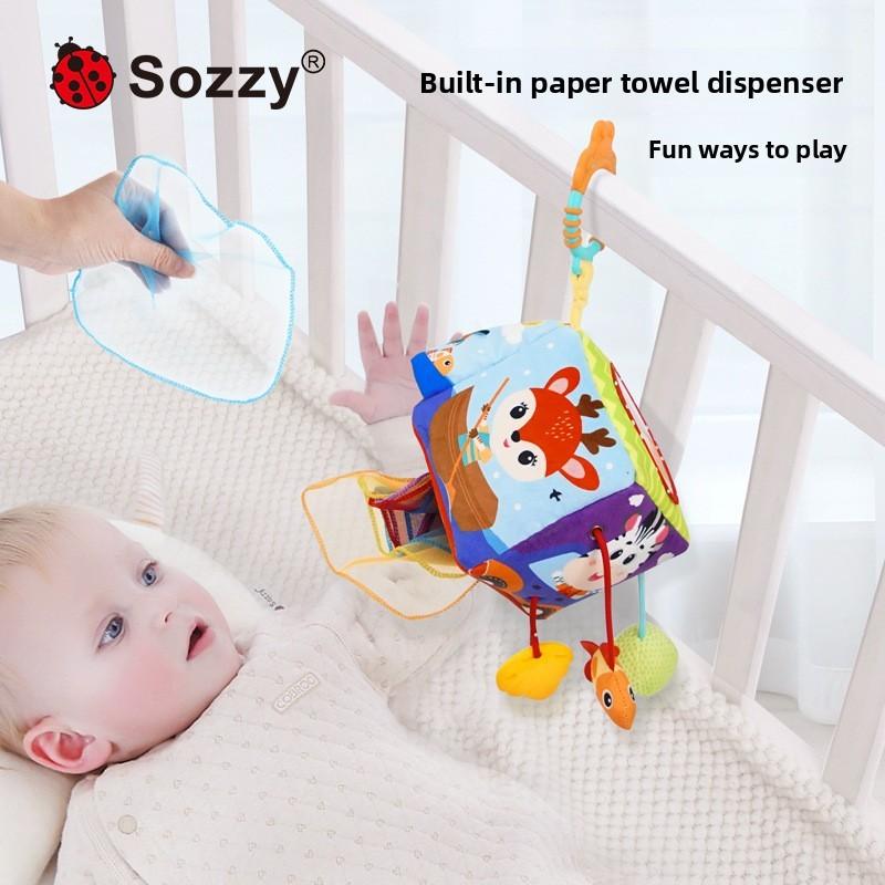 Autobett Spielzeug aus Plüsch für die Entwicklung und das sensorische Spiel von Säuglingen 0-3 Jahre