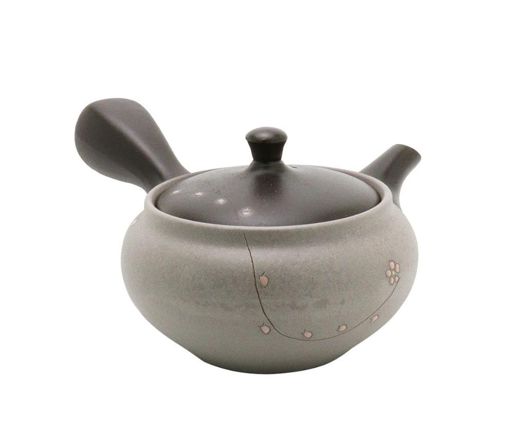 Yamakiikai Yamabo Gray Circle Pink Cherry Blossom Teapot Y521