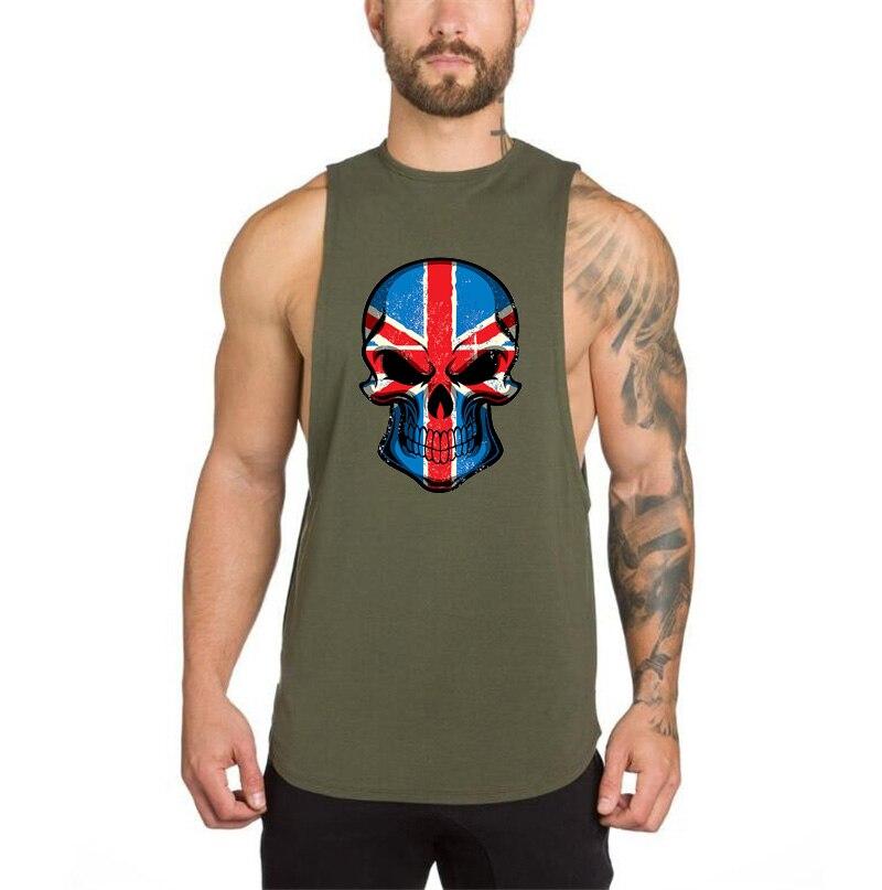 GYM ANIMAL Herren-Marken-Fitness-Muskel-Sport-Casual-Gym-Tanktop, modische Kleidung, Bodybuilding-Unterhemden, ärmelloses Lauf-Weste aus Baumwolle