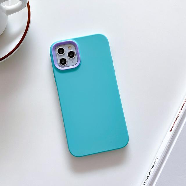 

Сплошной цветной чехол из жидкого силикона для телефона Iphone 13 12 11pro Max Xr Xs Max X 7 8 Plus 2 в 1, бампер ярких цветов, мягкая задняя крышка For iPhone 13Pro Max