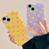 Ins Korean Cute Polka Dot Phone Case for iPhone 17 16 15 14 13 Pro Max 16Pro Stylish Aesthetic Shockproof Lovely Soft Back Cover