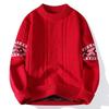 Knit Sweaters for Men Crewneck Loose Fit Lightweight Sweater Men's Casual Twist Textured Patterned Cable Knitted Pullover Sweaters for Christmas