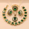 Brazil Italy Elegant Women Luxury Wedding Jewelry Sets  Gold Plated Earrings Necklace Pendant Ring Bracelet For Women Gift