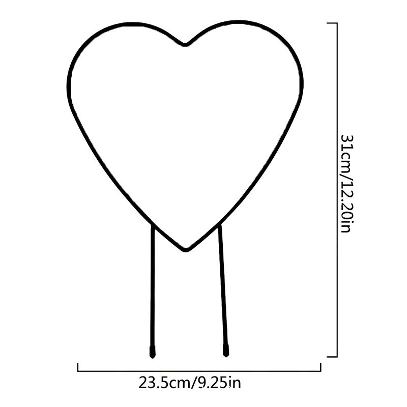1Pc Plant Trellis Support Frame Heart-Shaped Vine Climbing Rack Iron Garden Plant Support Stake Stand Flower Garden Decor