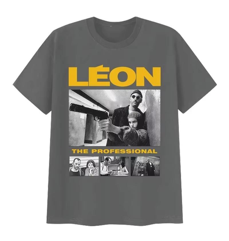 Movie Leon The Professional Graphic T Shirt Unisexs Womens Fashion ONeck Short Sleeve Tees Vintage High Street Tees Unisex