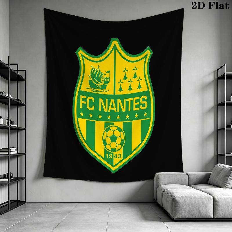 FC Nantes Wall Tapestry Aesthetic Wall Hanging Printed Fabric Blanket Decorative Tapestries for Bedroom Living Room Home Decor