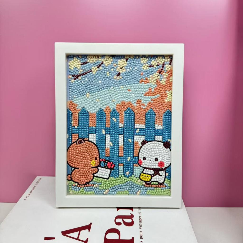 Children'S Diamond Painting Framed Handmade Diy Material Bag Sanrio Diamond Paste Painting Concentration Toy