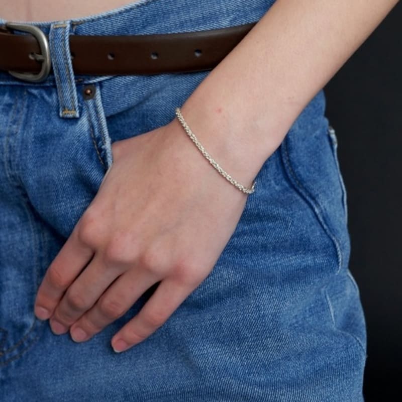 LOVE ME MONSTER [Silver] Bold Twist Chain Bracelet (L233MBC030)