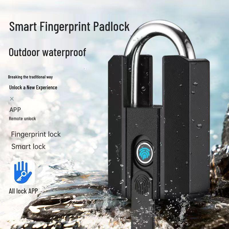 Großes wasserdichtes Bluetooth-Fingerabdruck-Vorhängeschloss für Gepäck, Schränke und Schubladen