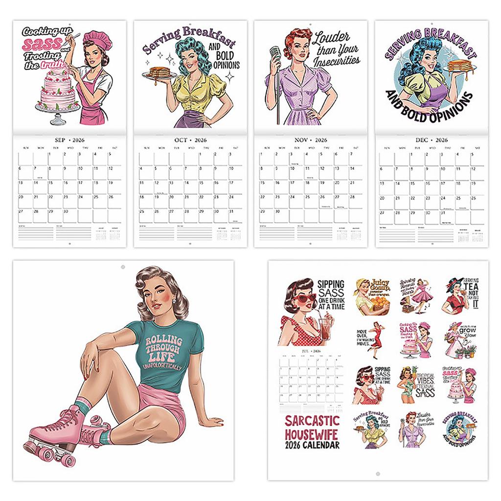 Sarcastic Housewives Wall Calendar – Humorous Monthly Planner For Kitchen Or Home Wall