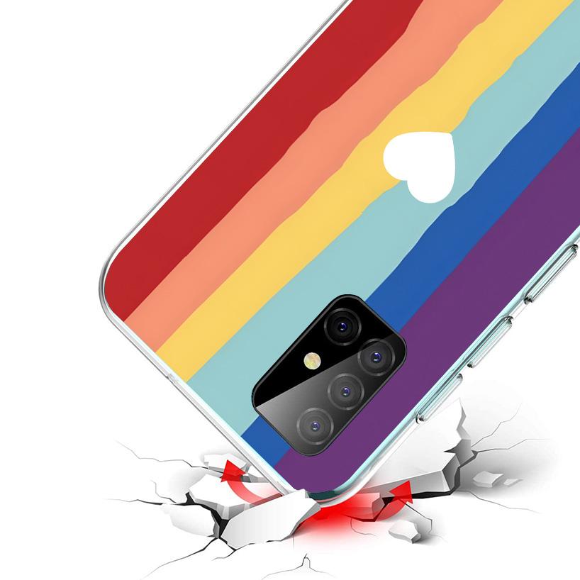Rainbow Gradient Love Phone Case For Samsung Galaxy A17 A57 A37 A16 A26 A36 A56 A15 A25 A35 A55 A14 A13 A54 A53 A34 A24 A33 A23