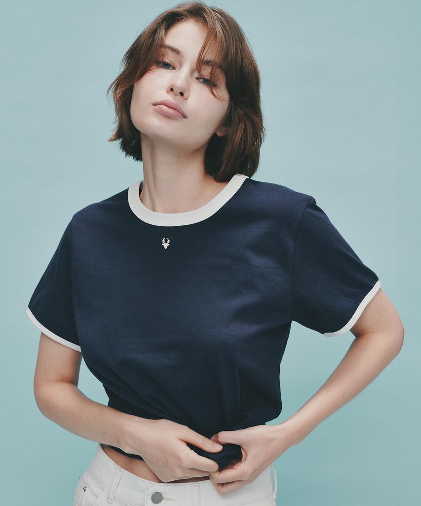 Dieomaidieo Dear Symbol Ringer T-Shirt (Navy)