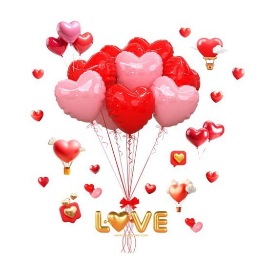 Naklejki Okienne na Walentynki Duże Czerwone Różowe Serca Naklejki na Okno Dwustronne Wielokrotnego Użytku Naklejki Dekoracyjne na Ślub Rocznicę Imprezę Drzwi Szklane Domu