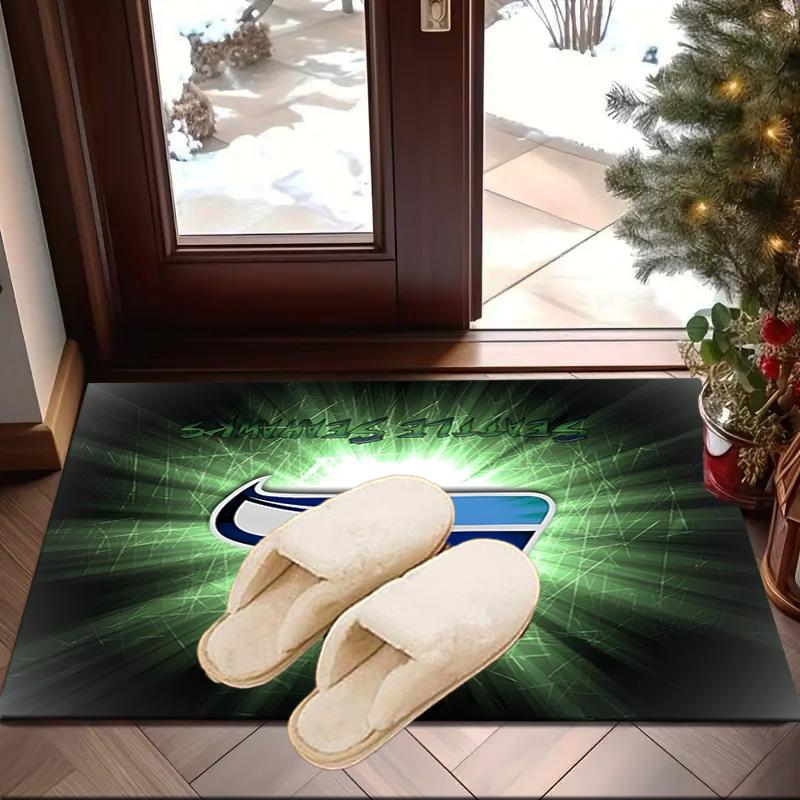 Seahawks Teamgeist Teppich für Büro, Stuhlunterlage, Dekorteppich Wohnzimmer Matte, Große Größe Fan Geschenke Weihnachtsgeschenke