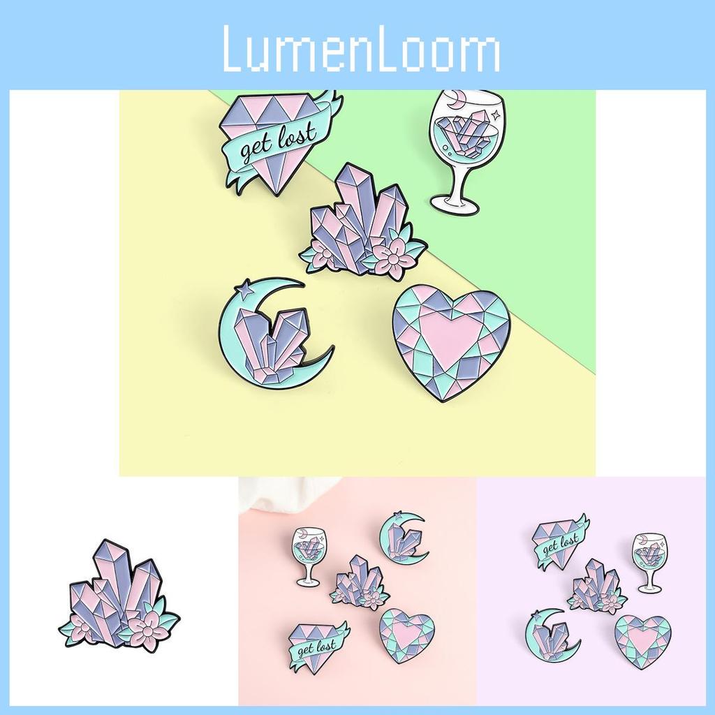 Unique Cartoon Gem Letter Heart Shaped Enamel Brooch For Men And Women Stylish Accessory