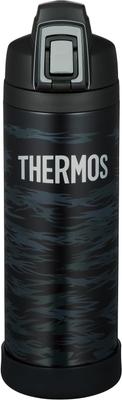 Water Bottle Vacuum Insulated Sports Bottle with Strap 1L Black Gray Cold Storage Only BKGY FJI-1001