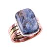 Natural Pietersite Gemstone 925 Solid Silver Jewelry Two Tone Ring S.6.5US N1u10