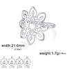Large Filigree Lotus Flower Ring Women Stainless Steel Gold Aesthetic Bohemian Ring Wedding Engagement Jewelry Gift