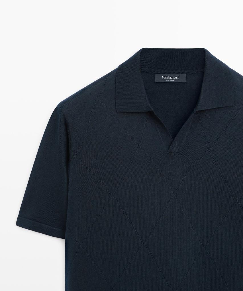 Masimodutti Diamond Pattern Jersey Polo