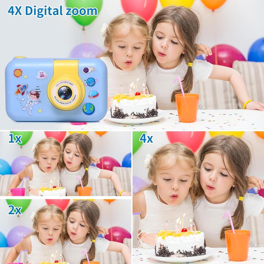 Kids Camera,2.4in IPS Screen Digital Camera,180°Flip Lens Camera,Children Selfie Camera with Playback Game,Christmas/Birthday Gift for 4 5 6 7 8 9
