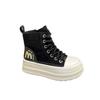 Retro Thick-soled Lace-up High-top Canvas Short Boots Women's 2025 New Fashion Versatile Casual Small Martin Boots