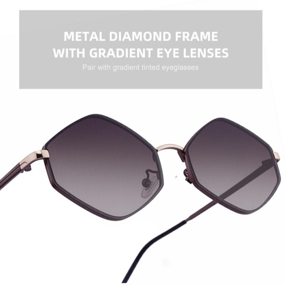 Y2K Sun Glasses Metal Frame Shades Eyewear Classic Polygon Sunglasses  Driving