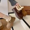 Women's thick-soled one-step winter lightweight warm fur one plush snow boots non-slip wear casual sports cotton boots
