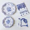 OIMG 22cm Dark Blue Chinese Porcelain Disposable Paper Plates (16 Count)